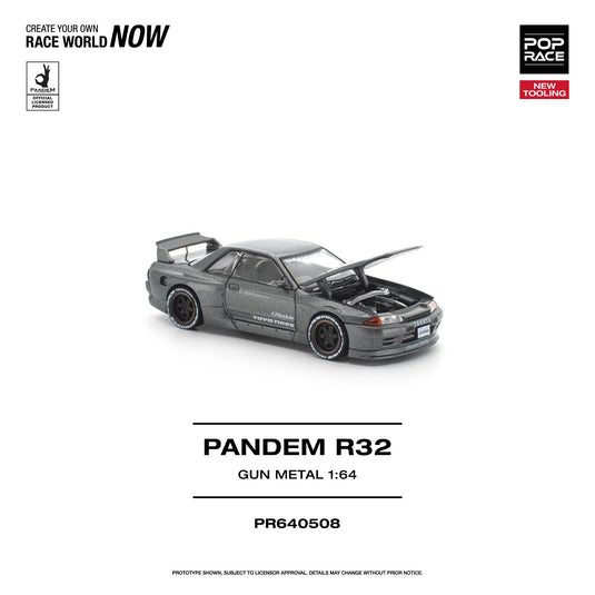 Pop Race - Pandem R32 (Gun Metal) 1/64 Scale Diecast Model Car (PR640508)