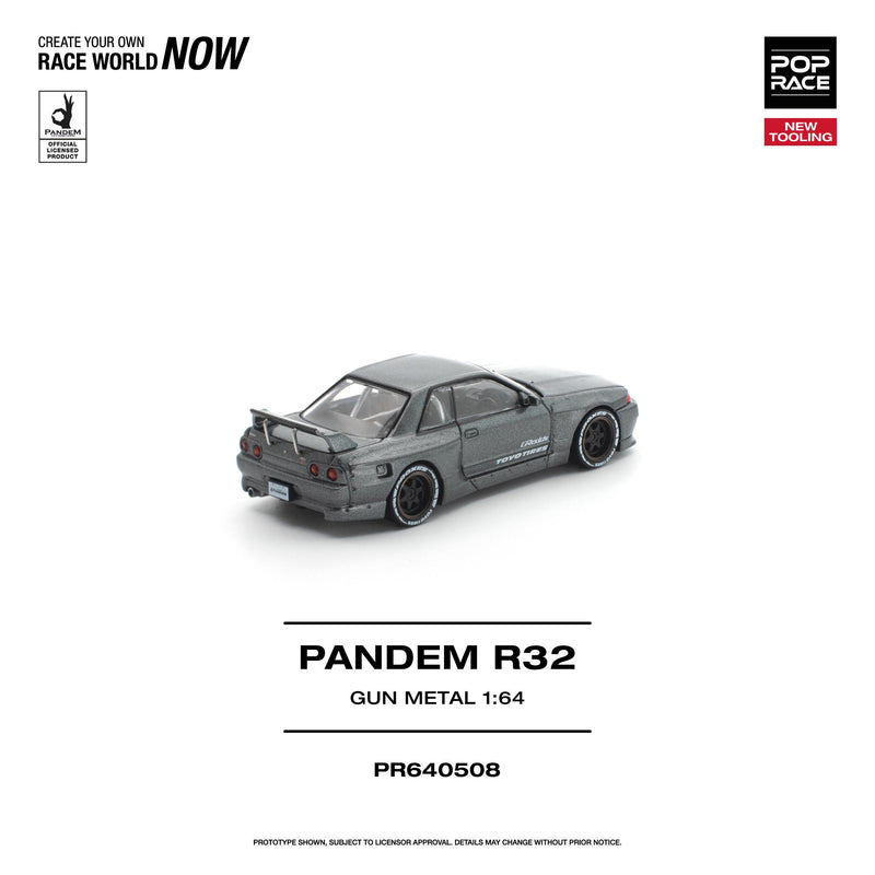 Load image into Gallery viewer, Pop Race - Pandem R32 (Gun Metal) 1/64 Scale Diecast Model Car (PR640508)
