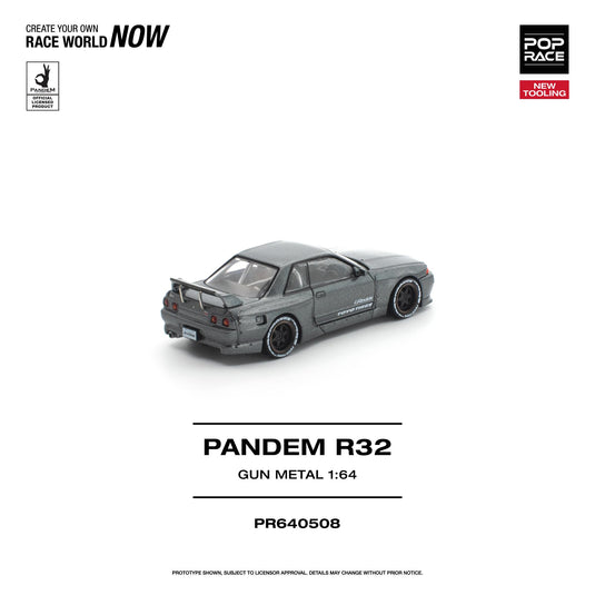 Pop Race - Pandem R32 (Gun Metal) 1/64 Scale Diecast Model Car (PR640508)