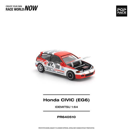 Pop Race - Honda Civic EG6 (Idemitsu Motion Infinite) 1/64 Scale Diecast Model Car (PR640510)