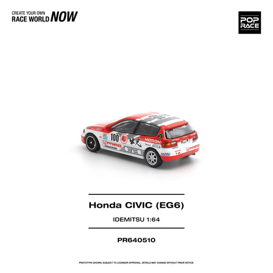 Pop Race - Honda Civic EG6 (Idemitsu Motion Infinite) 1/64 Scale Diecast Model Car (PR640510)