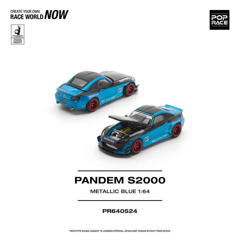 Load image into Gallery viewer, Pop Race - Pandem S2000 (Metallic Blue) 1/64 Scale Diecast Model Car (PR640524)
