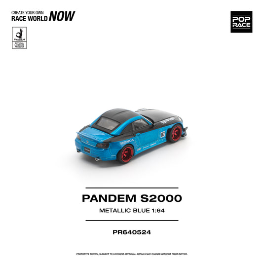 Pop Race - Pandem S2000 (Metallic Blue) 1/64 Scale Diecast Model Car (PR640524)