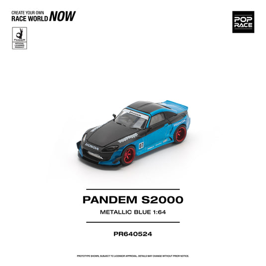 Pop Race - Pandem S2000 (Metallic Blue) 1/64 Scale Diecast Model Car (PR640524)