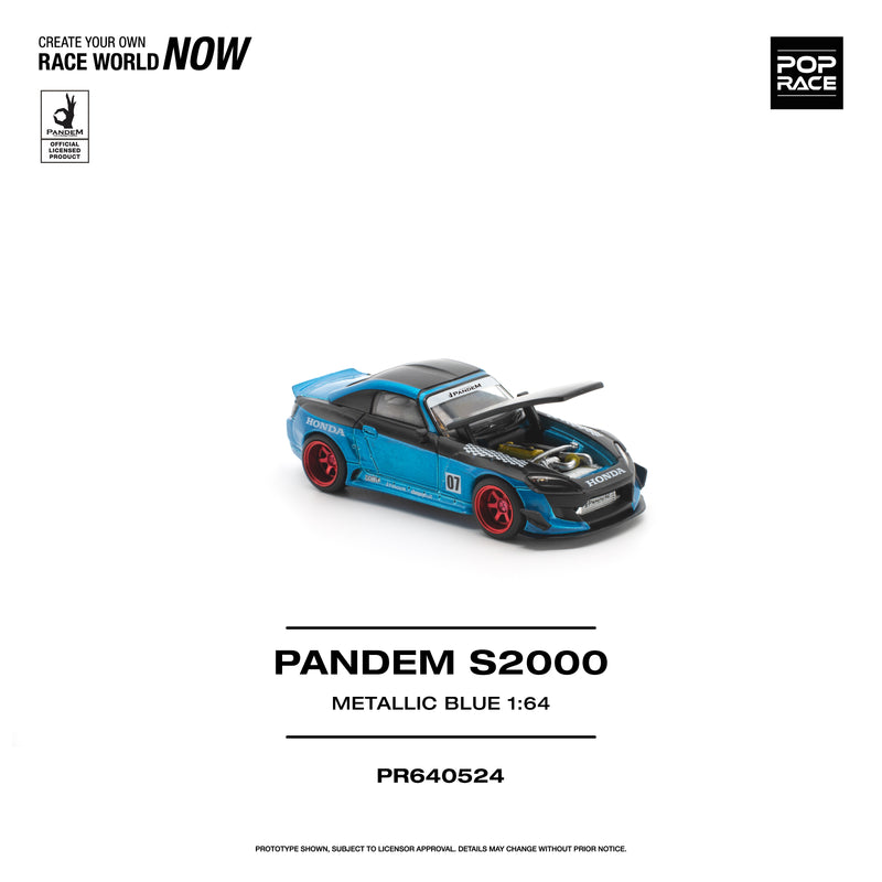 Load image into Gallery viewer, Pop Race - Pandem S2000 (Metallic Blue) 1/64 Scale Diecast Model Car (PR640524)

