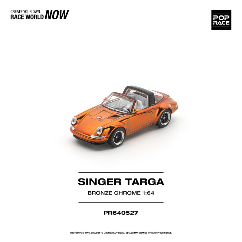 Load image into Gallery viewer, Pop Race - Singer Targa (Bronze Chrome) 1/64 Scale Diecast Model Car (PR640527)
