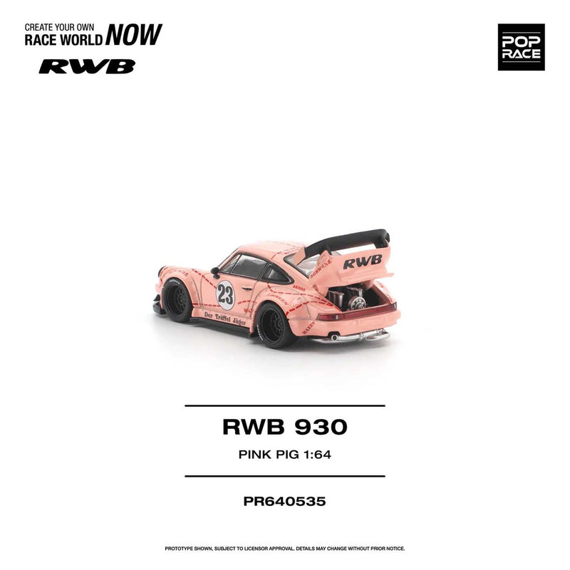 Load image into Gallery viewer, Pop Race - RWB 930 (Pink Pig) 1/64 Scale Diecast Model Car (PR640535)
