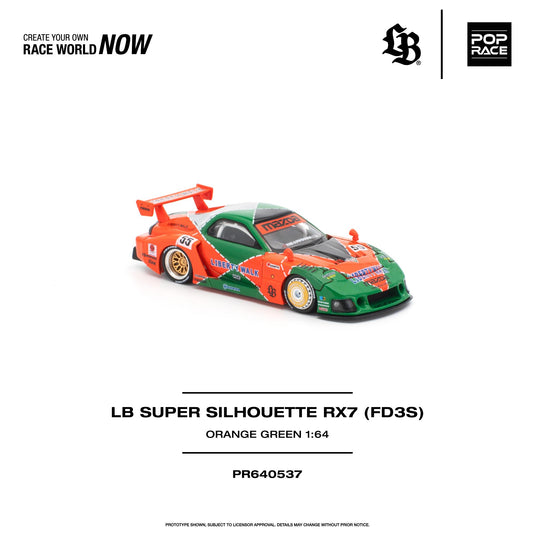 Pop Race - LB Super Silhouette RX7 (Moon Tech) 1/64 Scale Diecast Model Car (PR640537)