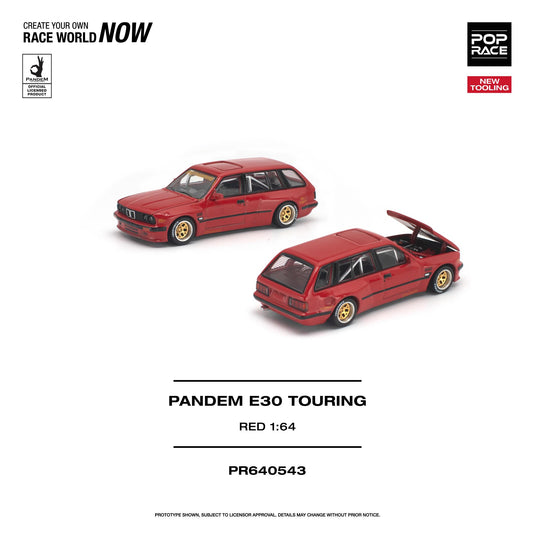 Pop Race - Pandem E30 Touring (Red) 1/64 Scale Diecast Model Car (PR640543)