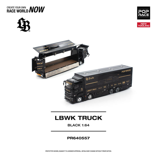 Pop Race - LBWK Truck (Black) 1/64 Scale Diecast Model Car (PR640557)