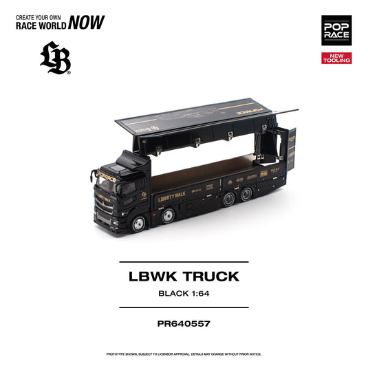 Pop Race - LBWK Truck (Black) 1/64 Scale Diecast Model Car (PR640557)