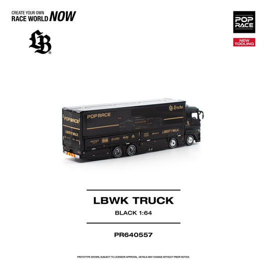 Pop Race - LBWK Truck (Black) 1/64 Scale Diecast Model Car (PR640557)
