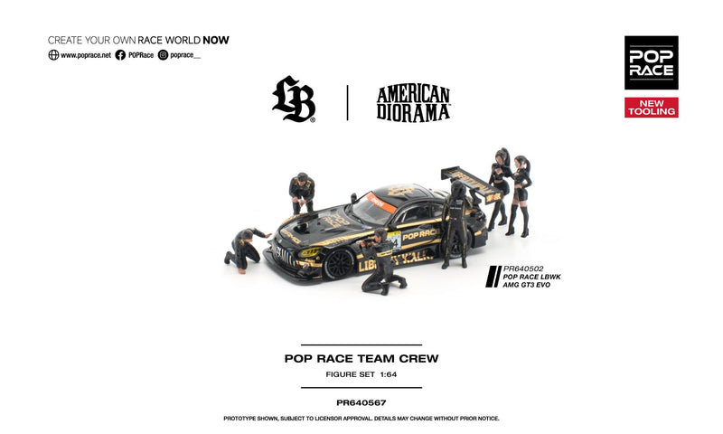 Load image into Gallery viewer, Pop Race - Pop Race Team Crew (6 Figures) 1/64 Scale Diecast Model Car (PR640567)
