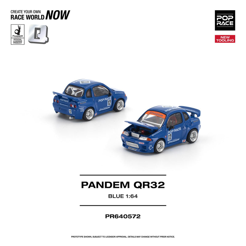 Load image into Gallery viewer, Pop Race - Pandem QR32 (Blue) 1/64 Scale Diecast Model Car (PR640572)
