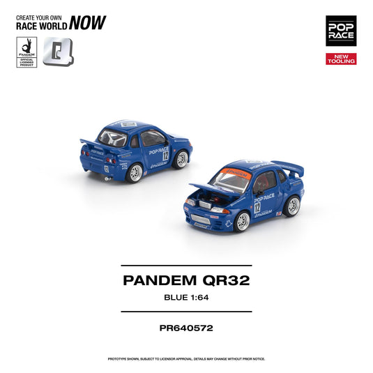 Pop Race - Pandem QR32 (Blue) 1/64 Scale Diecast Model Car (PR640572)