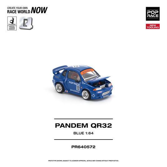 Pop Race - Pandem QR32 (Blue) 1/64 Scale Diecast Model Car (PR640572)