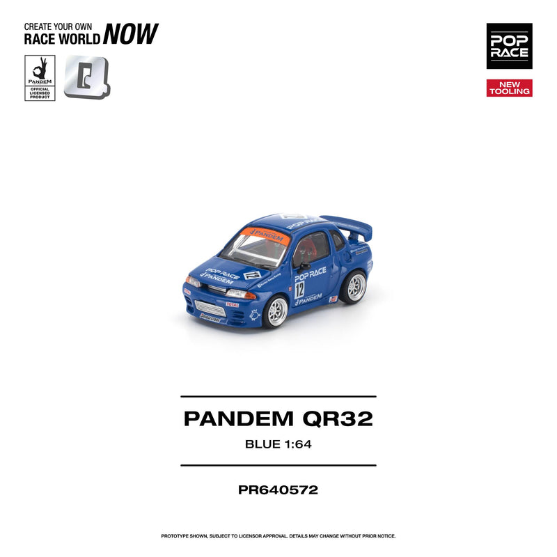Load image into Gallery viewer, Pop Race - Pandem QR32 (Blue) 1/64 Scale Diecast Model Car (PR640572)
