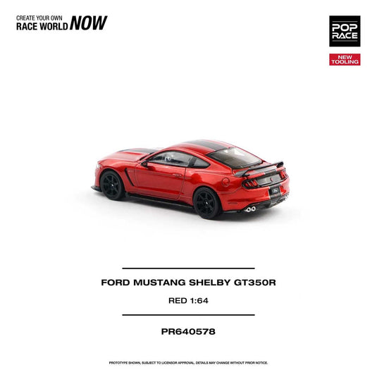 Pop Race - Ford Mustang Shelby GT350R (Race Red) 1/64 Scale Diecast Model Car (PR640578)