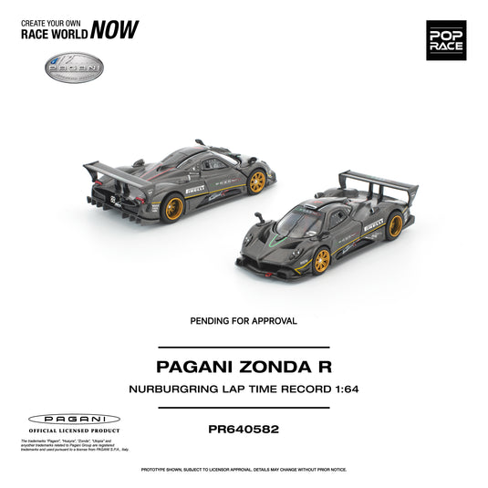 Pop Race - Pagani Zonda R (Nurburgring Lap Time Record) 1/64 Scale Diecast Model Car (PR640582)