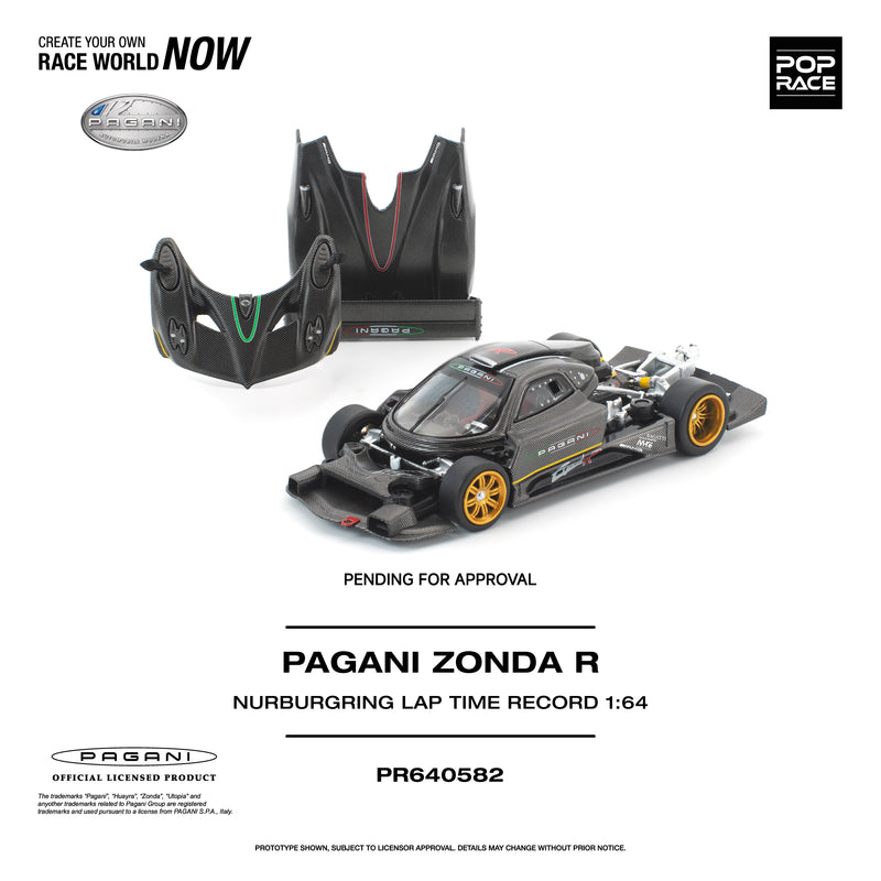Load image into Gallery viewer, Pop Race - Pagani Zonda R (Nurburgring Lap Time Record) 1/64 Scale Diecast Model Car (PR640582)
