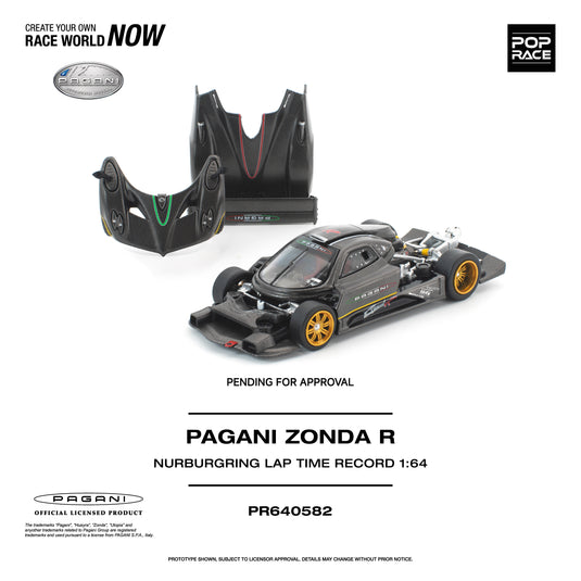 Pop Race - Pagani Zonda R (Nurburgring Lap Time Record) 1/64 Scale Diecast Model Car (PR640582)