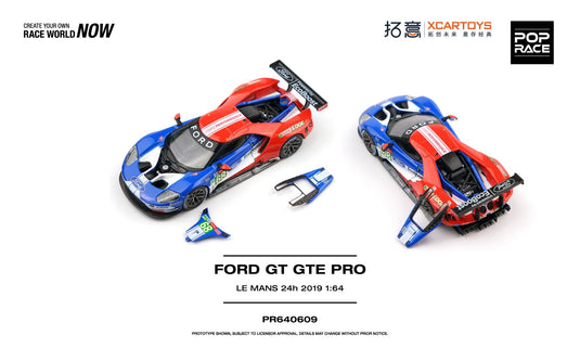 Pop Race x XCARTOYS - Ford GT GTE PRO (Le Mans 24H 2019) 1/64 Scale Diecast Model Car (PR640609)