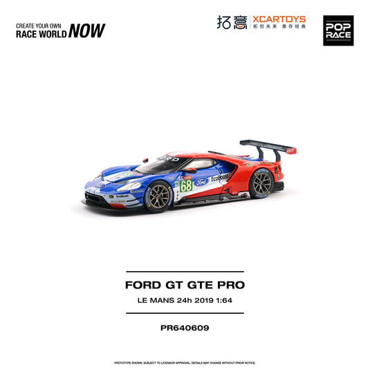 Pop Race x XCARTOYS - Ford GT GTE PRO (Le Mans 24H 2019) 1/64 Scale Diecast Model Car (PR640609)
