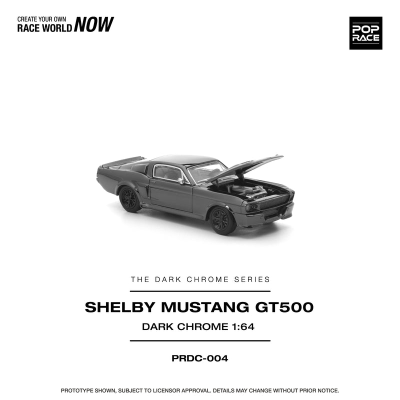 Load image into Gallery viewer, Pop Race - Shelby Mustang GT500 (Dark Chrome) 1/64 Scale Diecast Model Car

