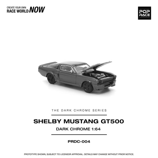Pop Race - Shelby Mustang GT500 (Dark Chrome) 1/64 Scale Diecast Model Car