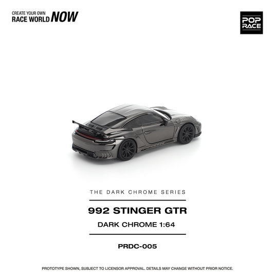 Pop Race - 992 Stinger GTR (Dark Chrome) 1/64 Scale Diecast Model Car