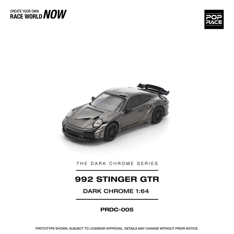 Load image into Gallery viewer, Pop Race - 992 Stinger GTR (Dark Chrome) 1/64 Scale Diecast Model Car
