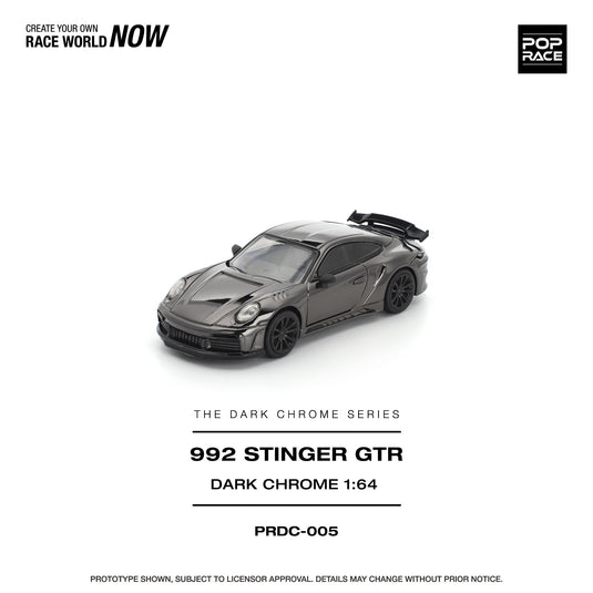 Pop Race - 992 Stinger GTR (Dark Chrome) 1/64 Scale Diecast Model Car
