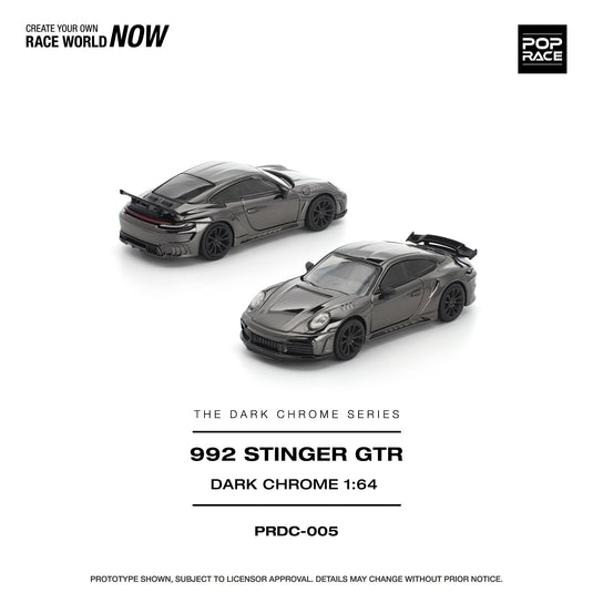 Pop Race - 992 Stinger GTR (Dark Chrome) 1/64 Scale Diecast Model Car