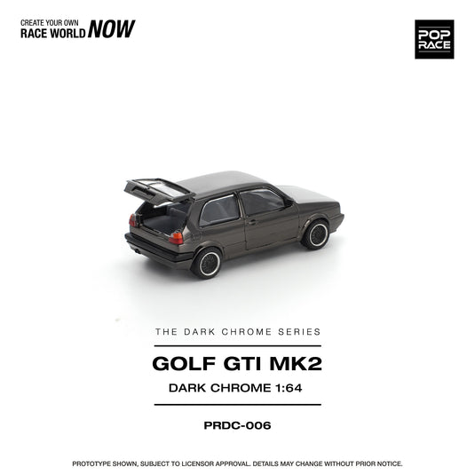 Pop Race - Golf GTA MK2 (Dark Chrome) 1/64 Scale Diecast Model Car