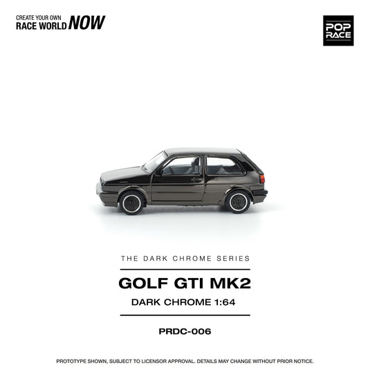 Pop Race - Golf GTA MK2 (Dark Chrome) 1/64 Scale Diecast Model Car