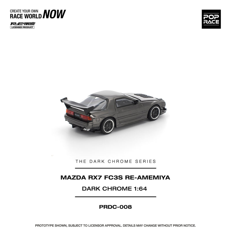 Load image into Gallery viewer, Pop Race - Mazda RX7 (FC3S) Re-Amemiya (Dark Chrome) 1/64 Scale Diecast Model Car
