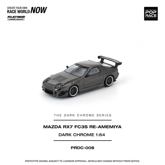 Pop Race - Mazda RX7 (FC3S) Re-Amemiya (Dark Chrome) 1/64 Scale Diecast Model Car