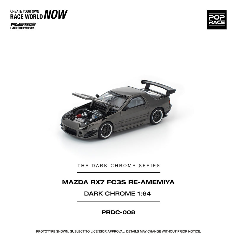 Load image into Gallery viewer, Pop Race - Mazda RX7 (FC3S) Re-Amemiya (Dark Chrome) 1/64 Scale Diecast Model Car
