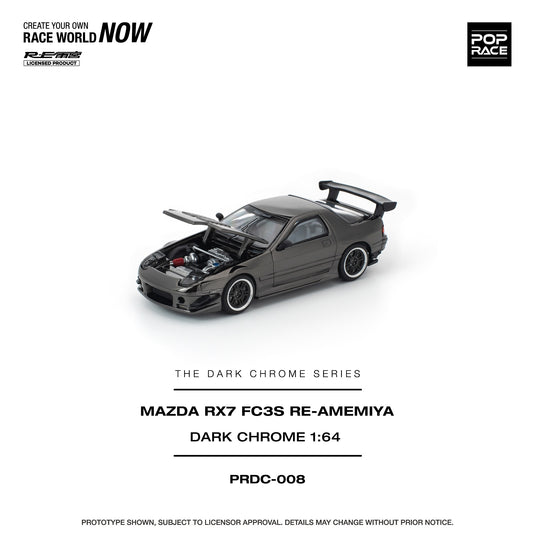 Pop Race - Mazda RX7 (FC3S) Re-Amemiya (Dark Chrome) 1/64 Scale Diecast Model Car