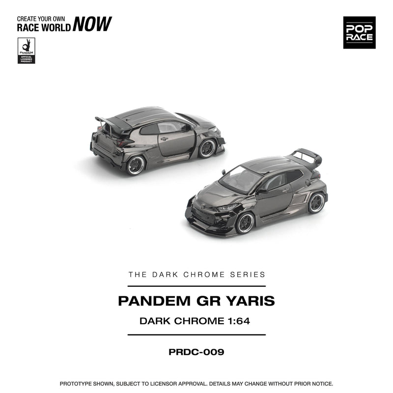 Load image into Gallery viewer, Pop Race - Pandem GR Yaris (Dark Chrome) 1/64 Scale Diecast Model Car (PRDC009)
