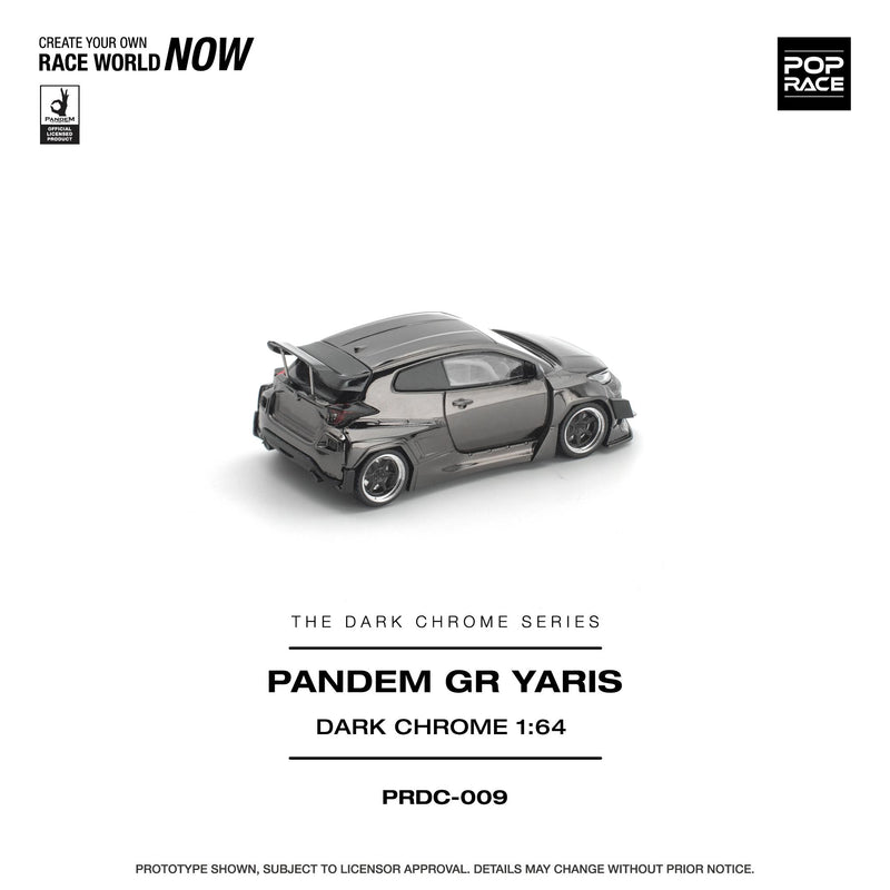 Load image into Gallery viewer, Pop Race - Pandem GR Yaris (Dark Chrome) 1/64 Scale Diecast Model Car (PRDC009)
