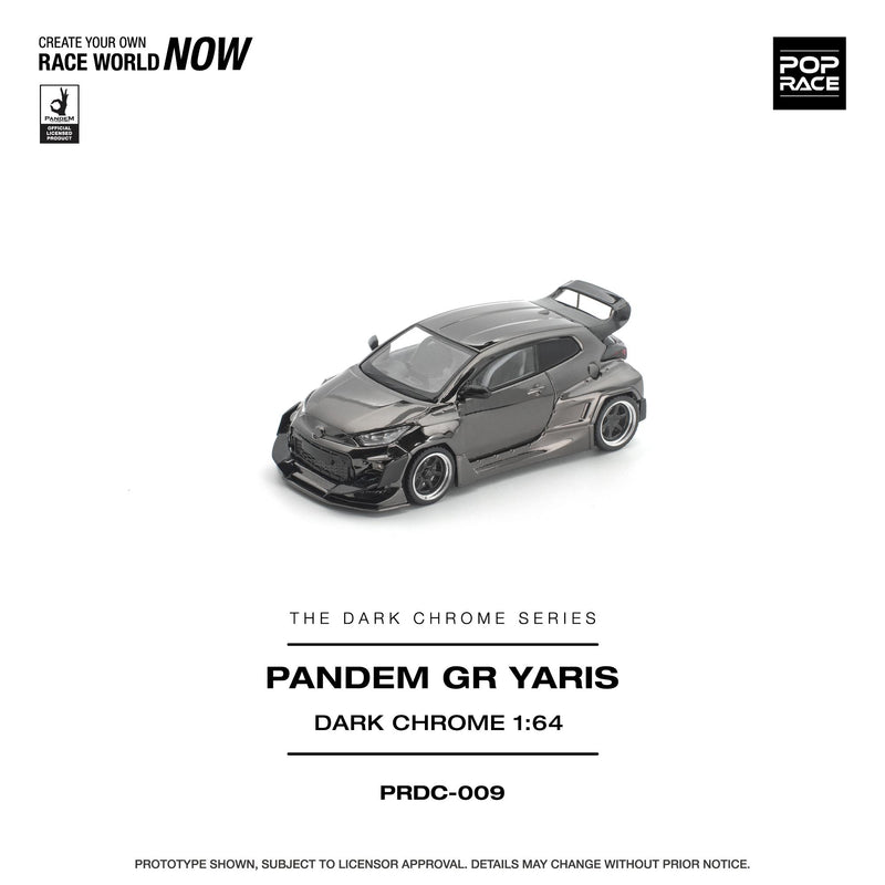 Load image into Gallery viewer, Pop Race - Pandem GR Yaris (Dark Chrome) 1/64 Scale Diecast Model Car (PRDC009)
