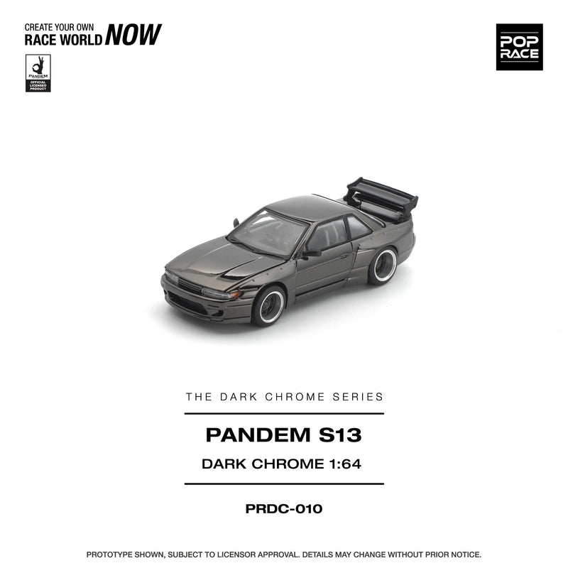 Load image into Gallery viewer, Pop Race - Pandem S13 (Dark Chrome) 1/64 Scale Diecast Model Car (PRDC010)
