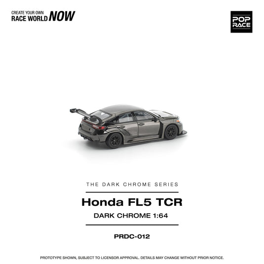 Pop Race - Honda Civic FL5 TCR (Dark Chrome) 1/64 Scale Diecast Model Car (PRDC012)