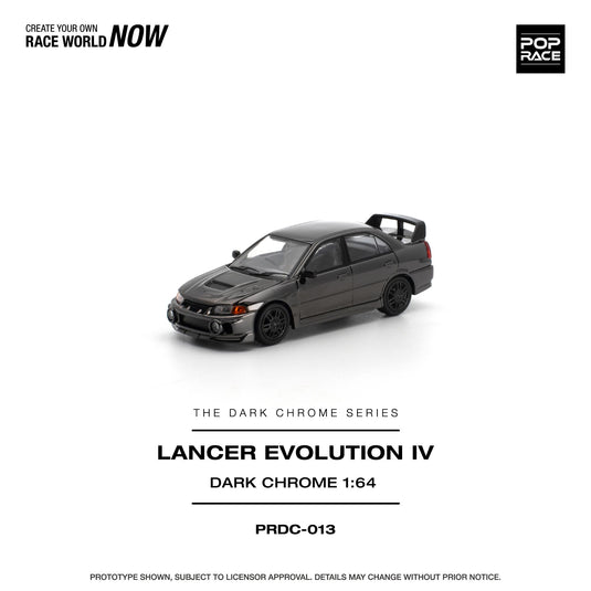 Pop Race - Lancer Evolution IV (Dark Chrome) 1/64 Scale Diecast Model Car (PRDC013)