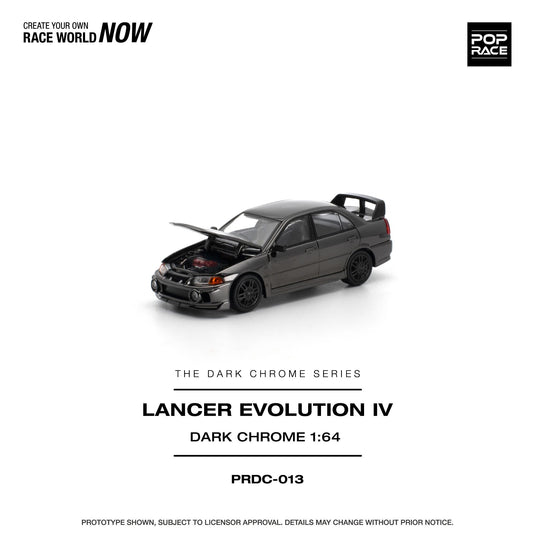 Pop Race - Lancer Evolution IV (Dark Chrome) 1/64 Scale Diecast Model Car (PRDC013)