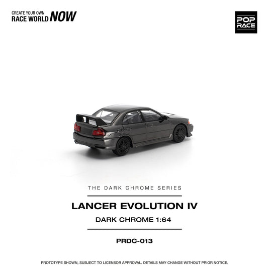 Pop Race - Lancer Evolution IV (Dark Chrome) 1/64 Scale Diecast Model Car (PRDC013)