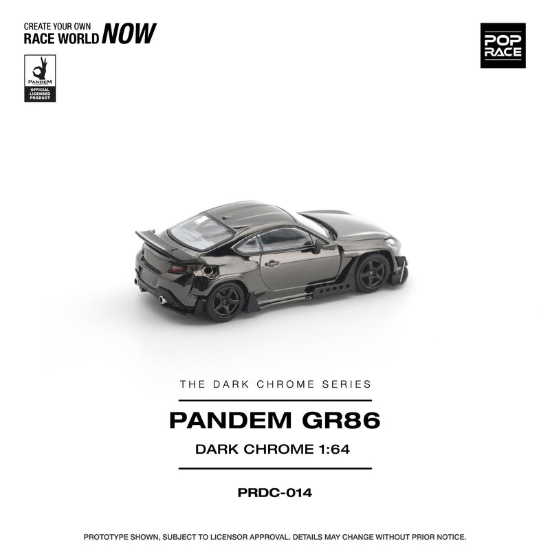 Load image into Gallery viewer, Pop Race - Pandem GR86 (Dark Chrome) 1/64 Scale Diecast Model Car (PRDC014)
