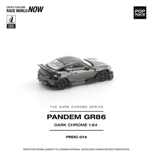 Pop Race - Pandem GR86 (Dark Chrome) 1/64 Scale Diecast Model Car (PRDC014)
