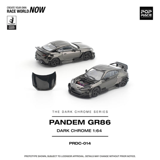 Pop Race - Pandem GR86 (Dark Chrome) 1/64 Scale Diecast Model Car (PRDC014)